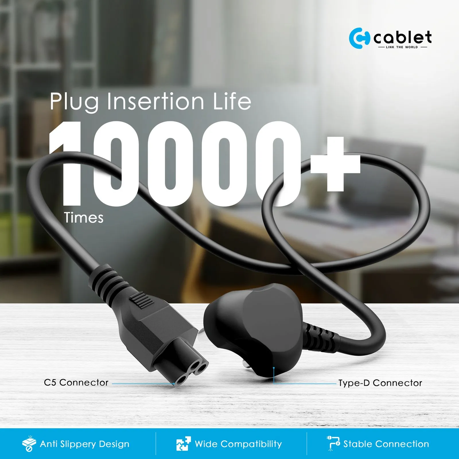 Cablet Laptop Power Cable 1.5m view 3